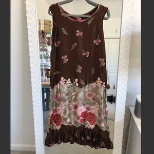 Beautiful Brown Japanese Design Floral Vintage
